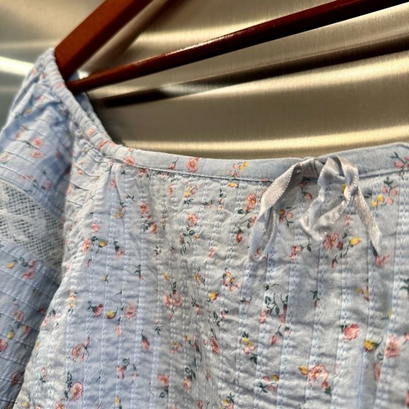 NWT LoveShackFancy Albertina Cropped Top in Bella Blue Lace details brand new​ - Picture 3 of 16